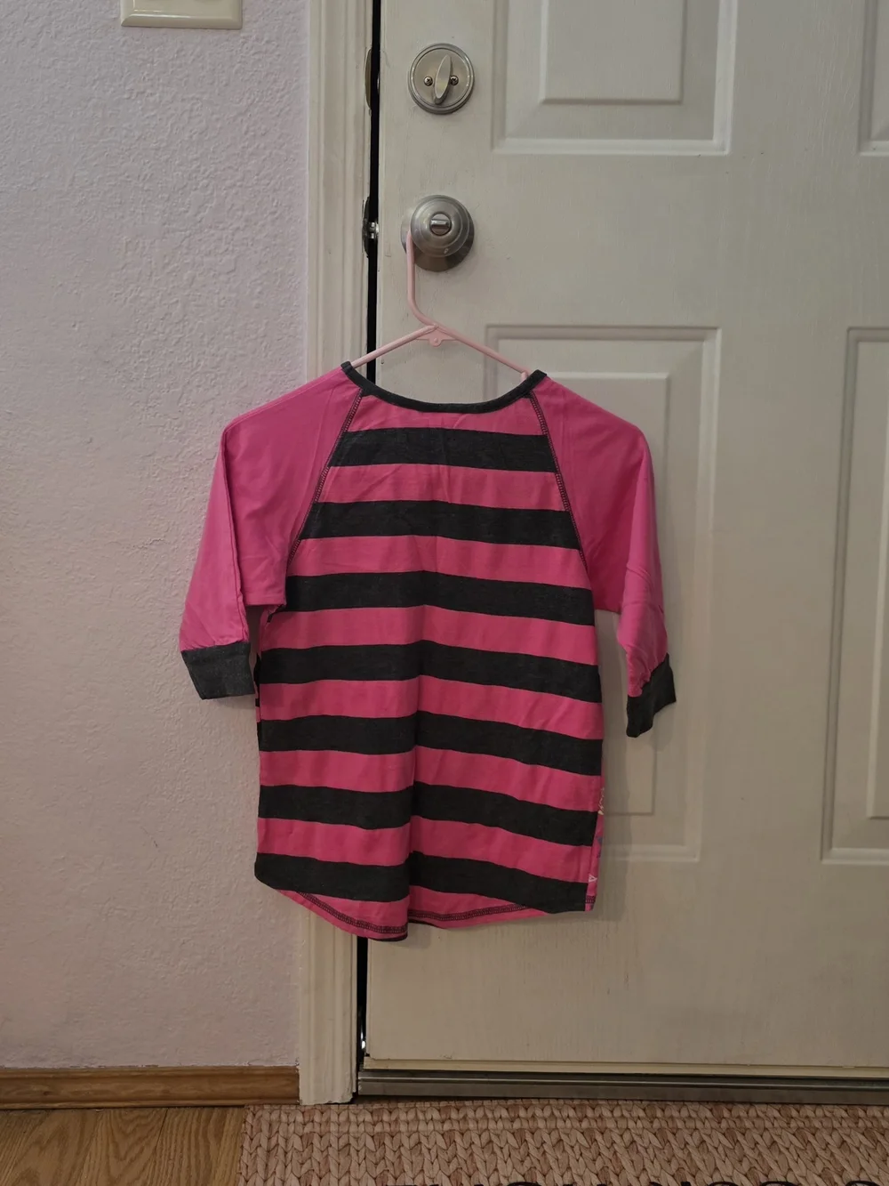 NWOT- Hello Kitty 10-12 Hot Pink Starry Graphic Tee with Black Trim